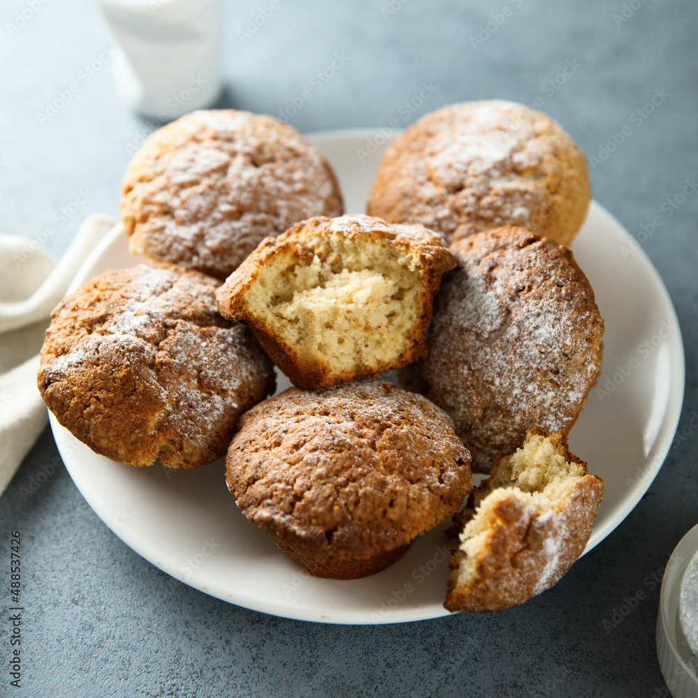 Homemade nut muffins with vanilla Homemade nut muffins with vanilla