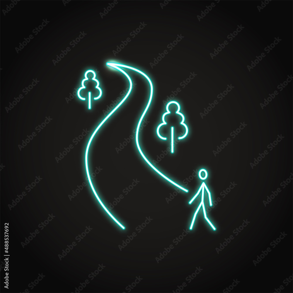 Neon take a walk icon Neon take a walk icon