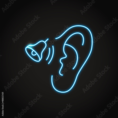 Neon ringing in ears icon