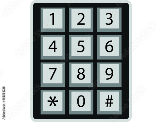 Layout of numbers. Set of digital code. Keyboards with numbers. Secrecy symbol.