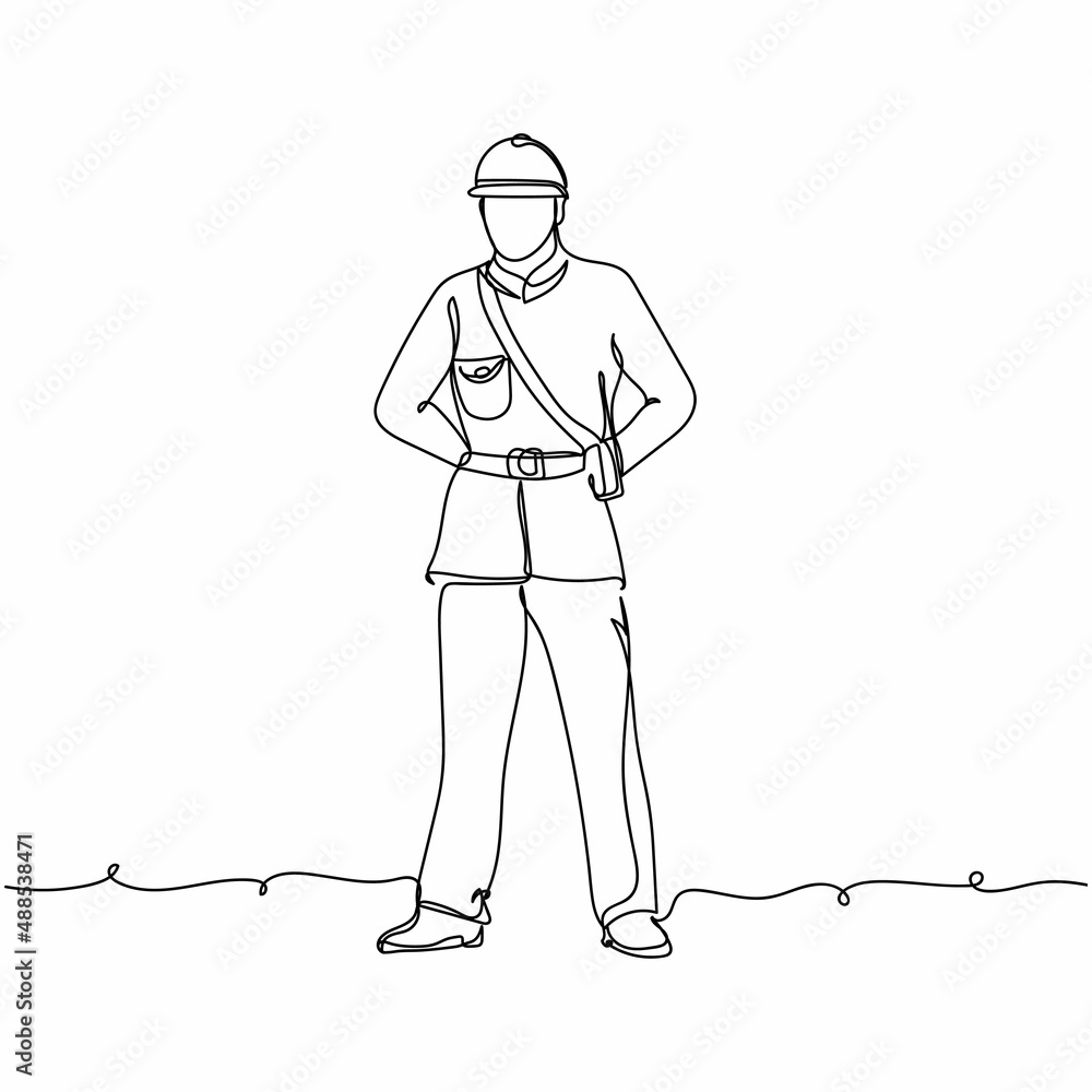 Memorial Day Soldier Hand Salute Coloring Page Stock Vector - Illustration  of drawing, soldier: 268884999