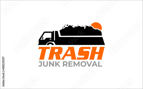 Illustration vector graphic of junk removal solution services logo design template