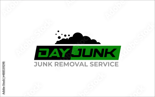 Illustration vector graphic of junk removal solution services logo design template