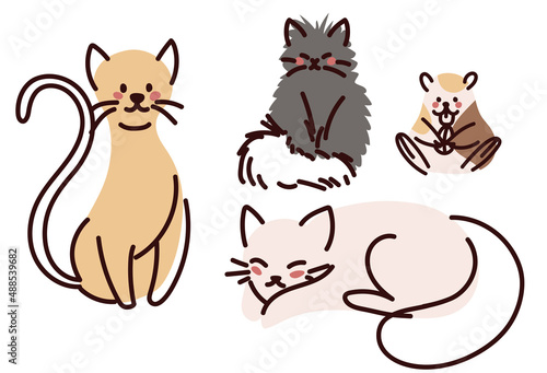 pets cats and hamster