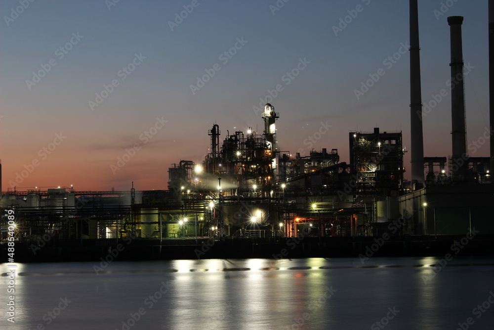 山口 周南市 コンビナートの夜景と夕日