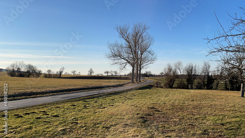 landscape in the country on a open field with a lot of freedom, eine kleine Landstraße mit vielen Feld, fast unbefahren und herrlich zum Laufen