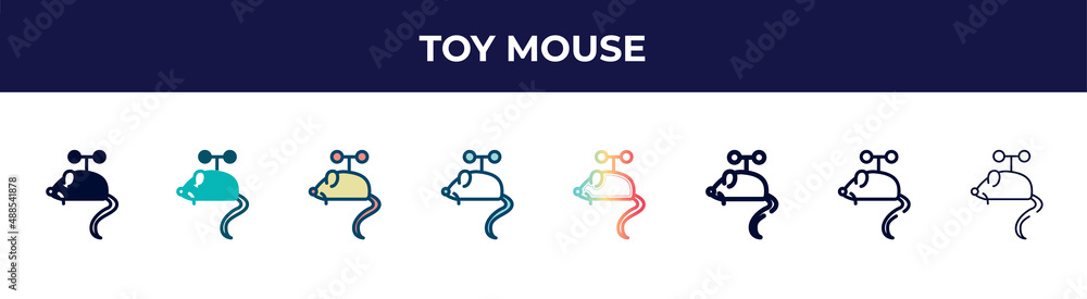 toy mouse icon in 8 styles. line, filled, glyph, thin outline, colorful, stroke and gradient styles, toy mouse vector sign. symbol, logo illustration. different style icons set. toy mouse icon in 8 styles. line, filled, glyph, thin outline, colorful, stroke and gradient styles, toy mouse vector sign. symbol, logo illustration. different style icons set.
