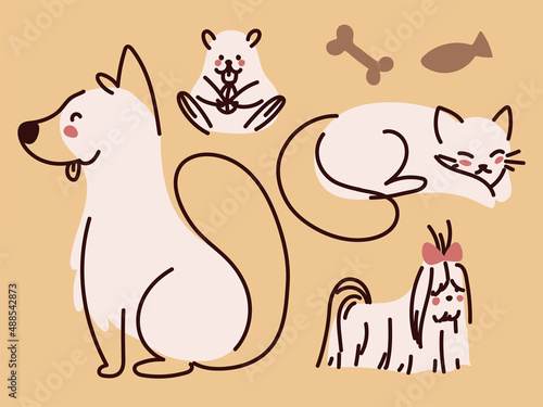 set pets and food