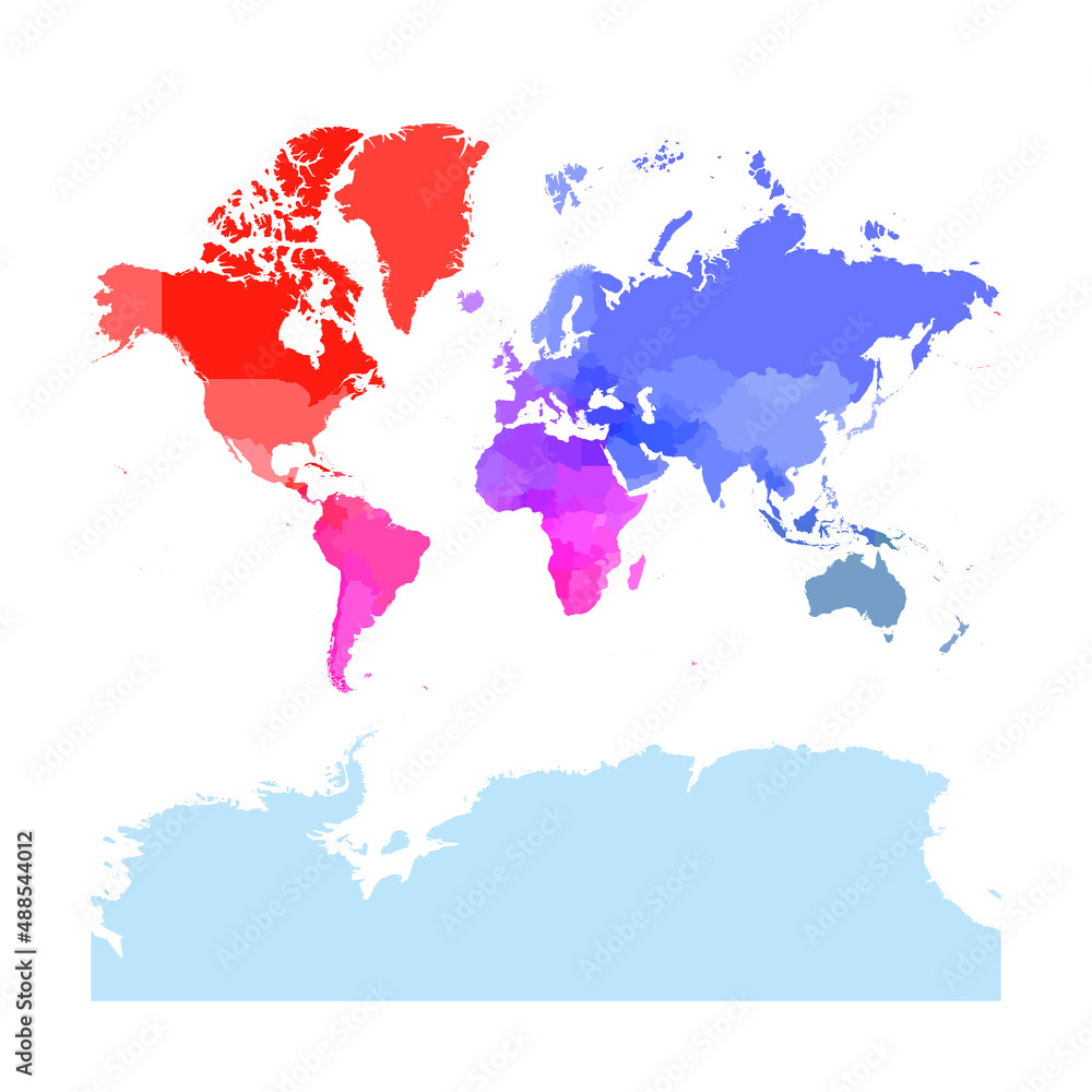 Obraz premium Colorful political map of World.