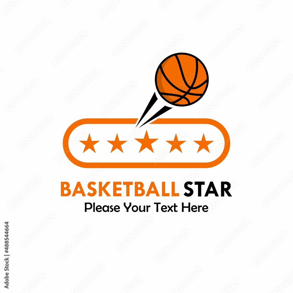 Basketball star logo template illustration
