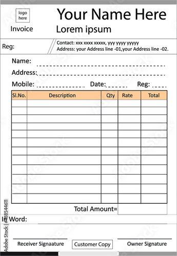 Business invoice design or bill Boucher