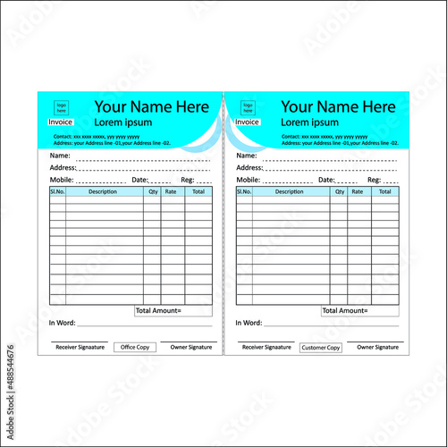 Business invoice design or bill Boucher