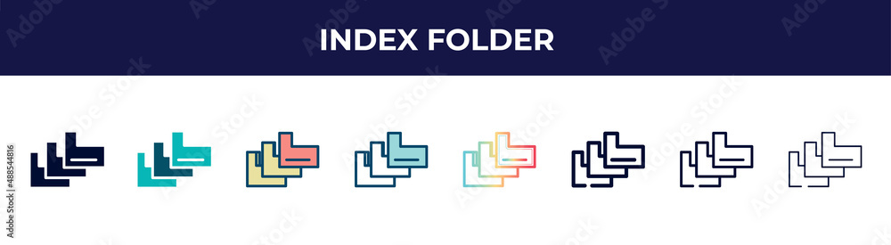 Index Folder Icon In 8 Styles Line Filled Glyph Thin Outline 