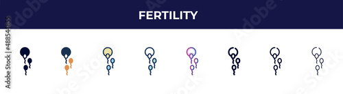 fertility icon in 8 styles. line, filled, glyph, thin outline, colorful, stroke and gradient styles, fertility vector sign. symbol, logo illustration. different style icons set.