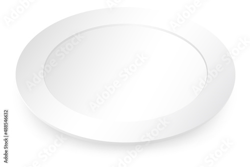 Isolated white round plate
