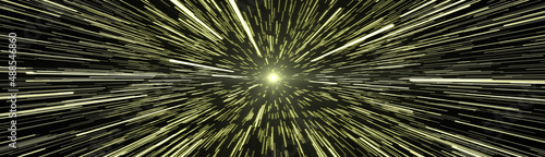 Fotografie Stars Hyperspace Yellow Banner