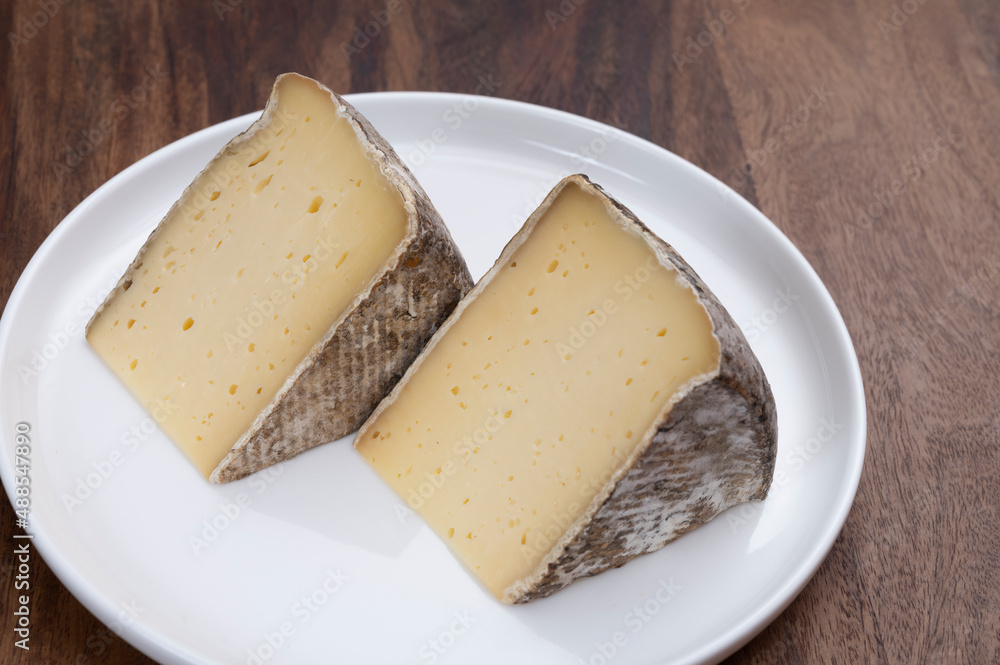 French mountain cheese from Alps, tomme de Savoie