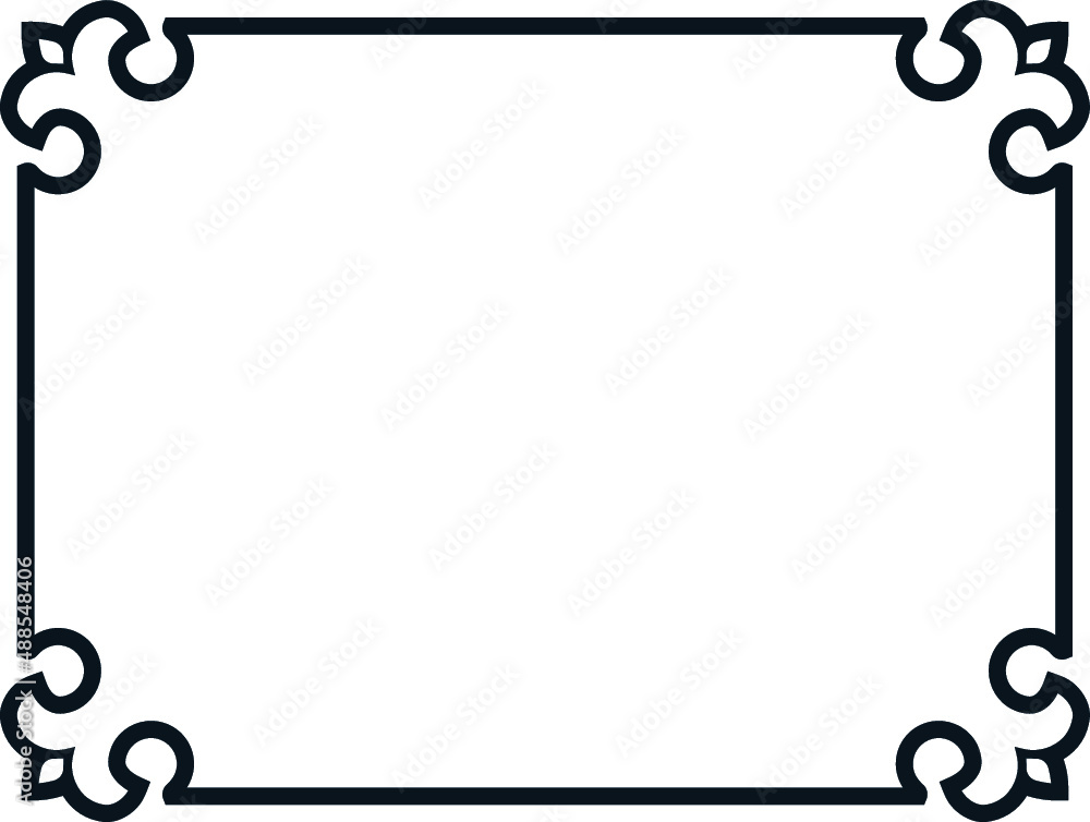 Vector border frame. 
Background or album page. Simple rectangular horizontal billboard, plaque, signboard or label 