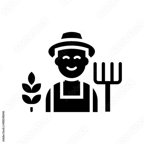 Agriculturist Vector Solid Icon Design illustration. Agriculture and Farming Symbol on White background EPS 10 File