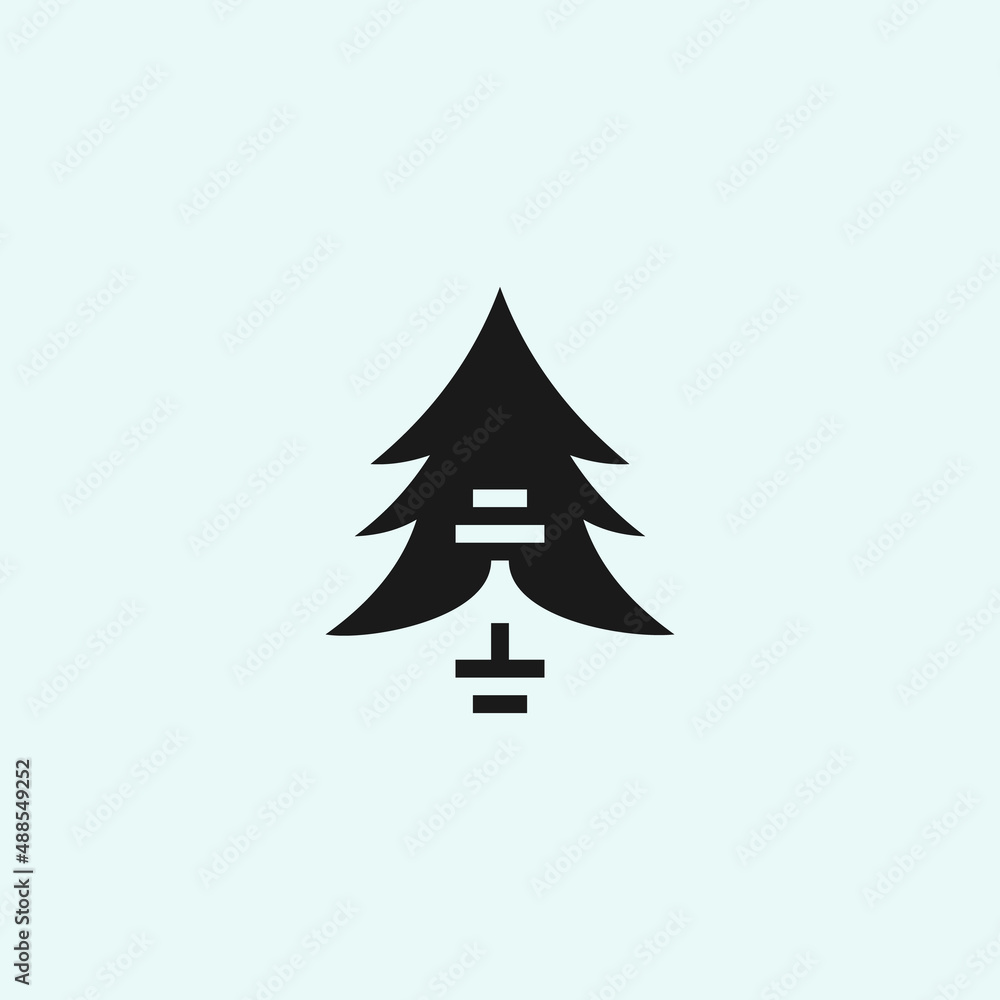 barbell pine logo. fitness logo