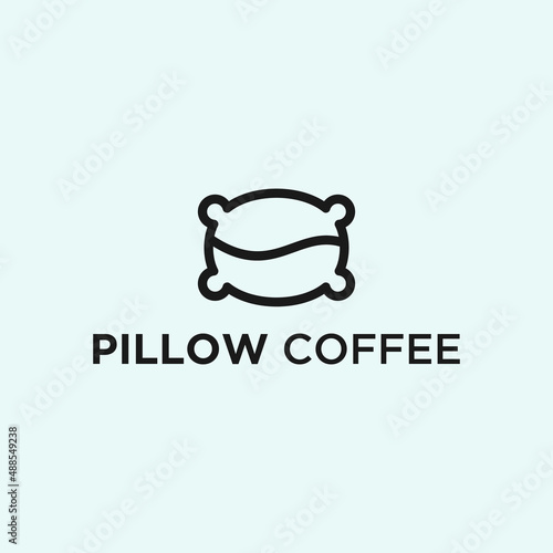 pillow coffee logo. cafe logo