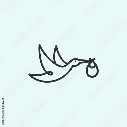 line flamingo logo. swan logo