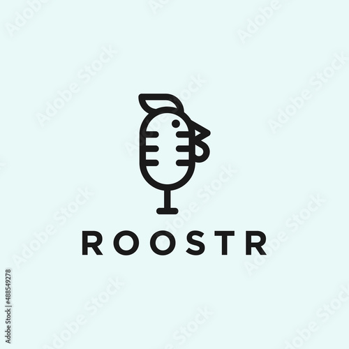 chicken podcast logo. microphone logo