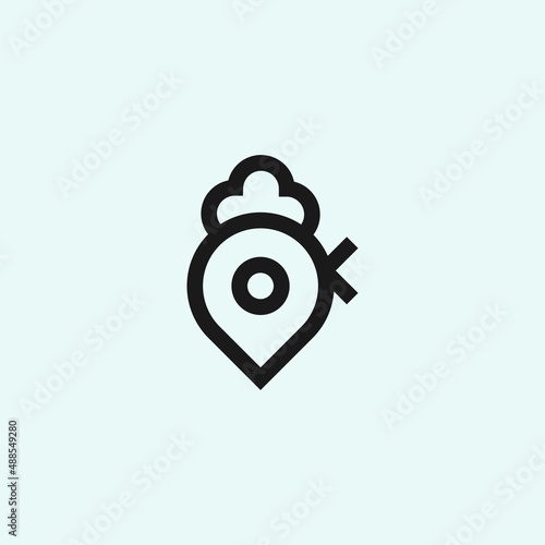 chicken location logo. farmer logo