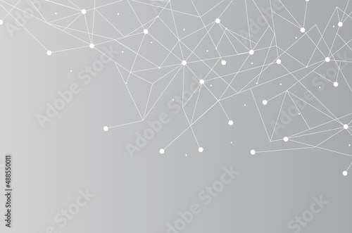 Network abstract connection isolated on gray background. Network technology background with dots and lines. Ai background. Modern abstract concept. Ai background vector, network technology 