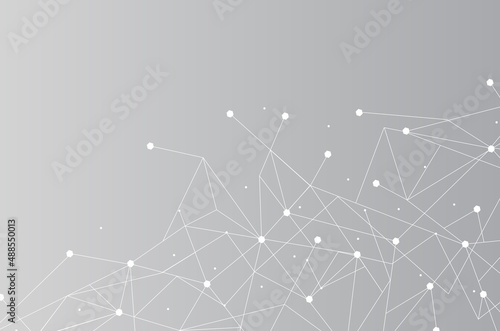Network abstract connection isolated on gray background. Network technology background with dots and lines. Ai background. Modern abstract concept. Ai background vector, network technology 
