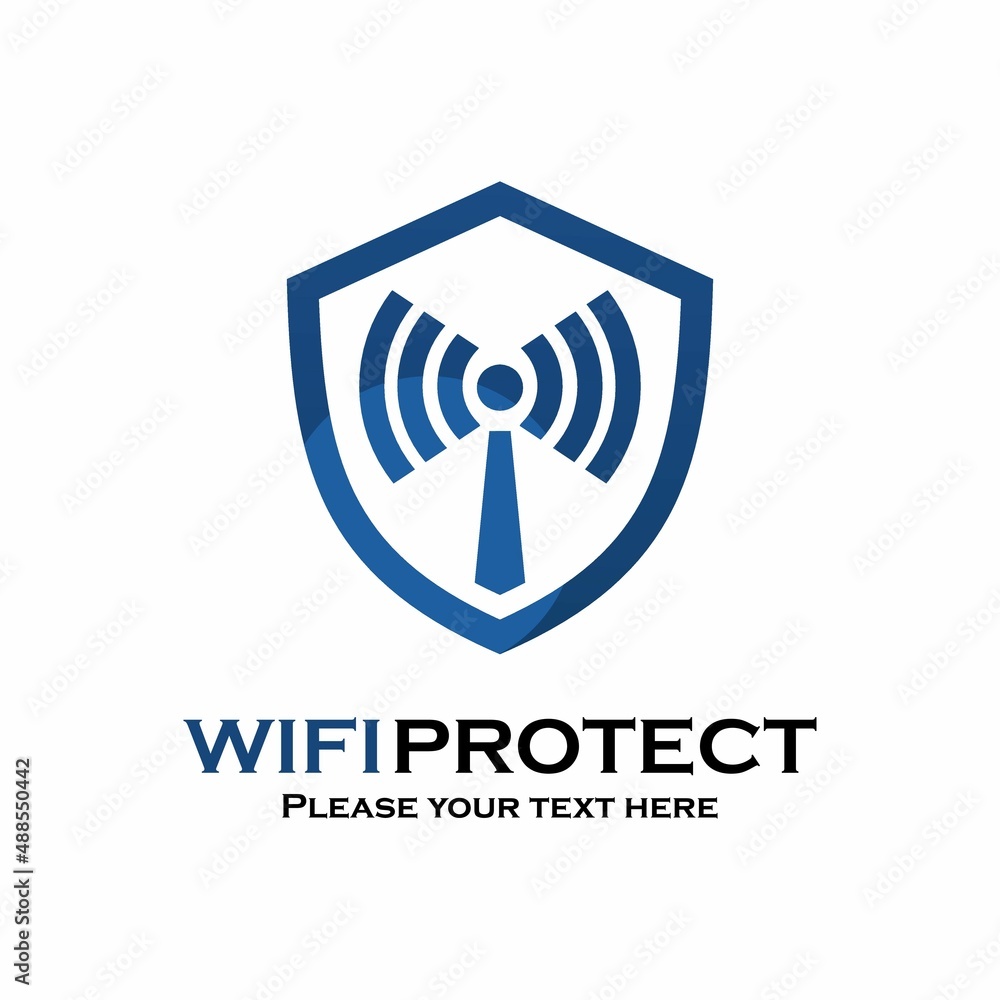 Wifi protect logo template illustration Wifi protect logo template illustration