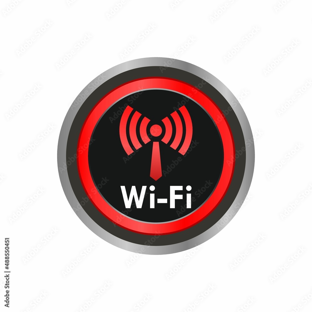 wifi buton logo template illustration wifi buton logo template illustration