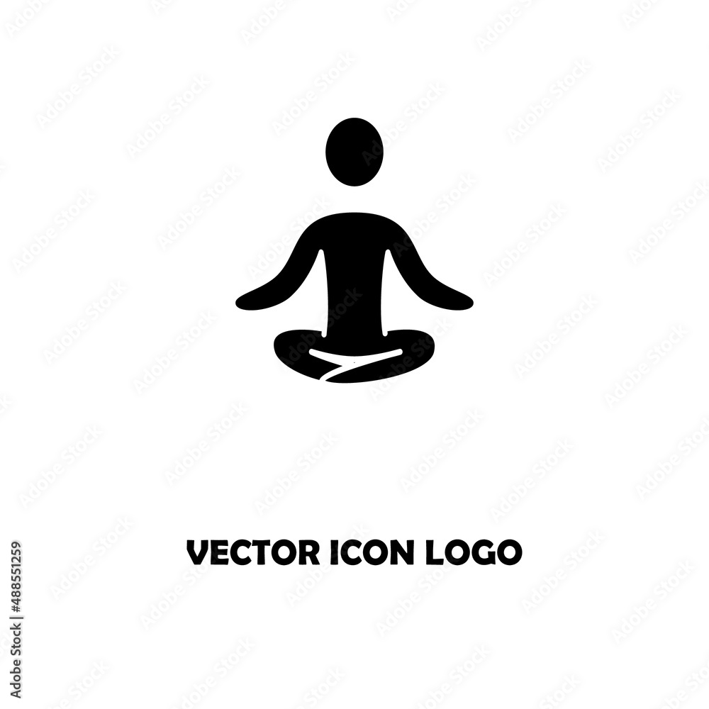Yoga Fitness Icon. Meditation Logo Sign on White Background.
Yoga Fitness Icon. Meditation Logo Sign on White Background.