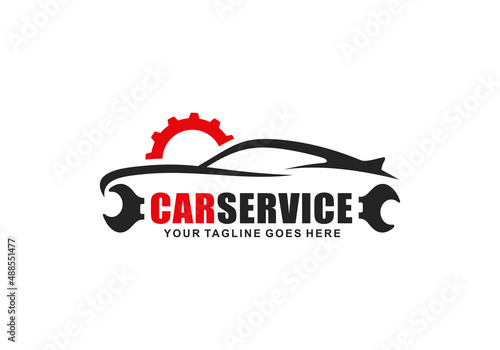Car service logo design vector illustration. Car repair logo