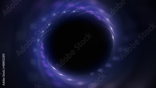 Bright abstract background with leaks. Blurred lighting tunnel. Magic portal. Vivid sphere lens