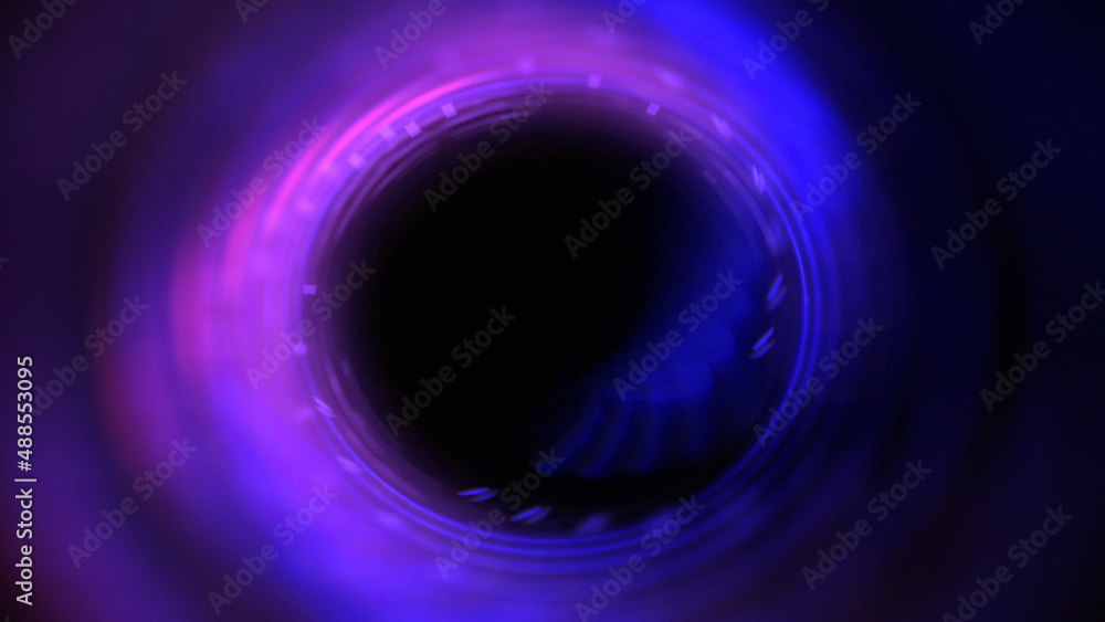 Obraz premium Bright abstract background with leaks. Blurred lighting tunnel. Magic portal. Vivid sphere lens