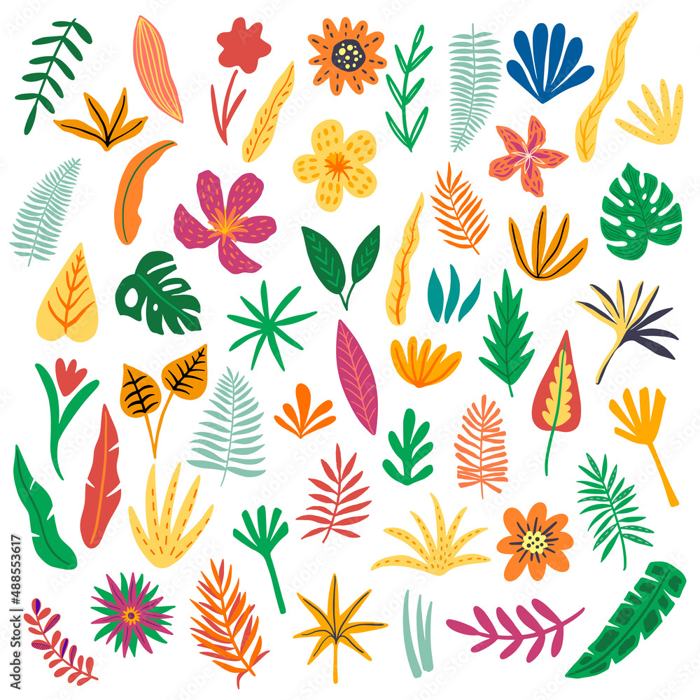 Cute Hand drawn Flowers cliparts collection