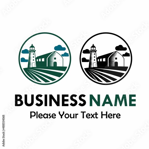 Farm design logo template illustration