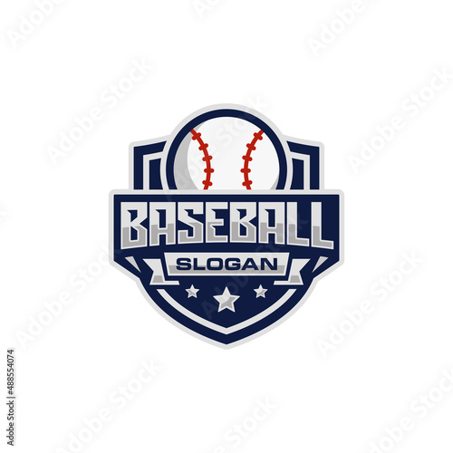 Baseball team emblem logo design vector illustration