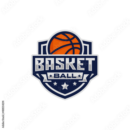 Basketball team emblem logo design vector illustration