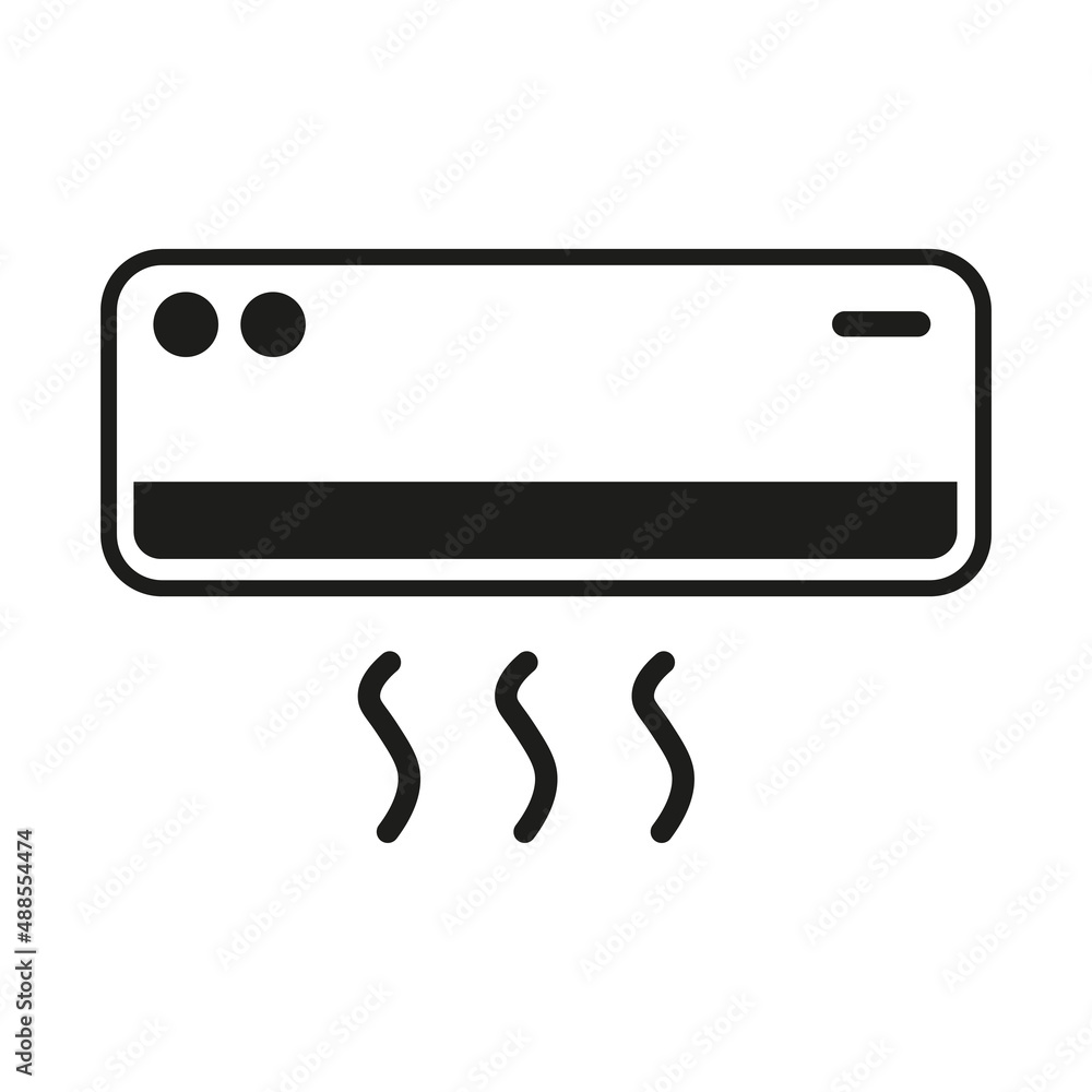 air conditioner icon. Design black icon on a white background. eps10 air conditioner icon. Design black icon on a white background. eps10