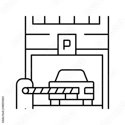 barrier of parking line icon vector illustration