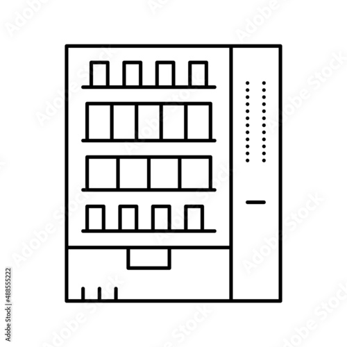 snack vending machine motel line icon vector illustration