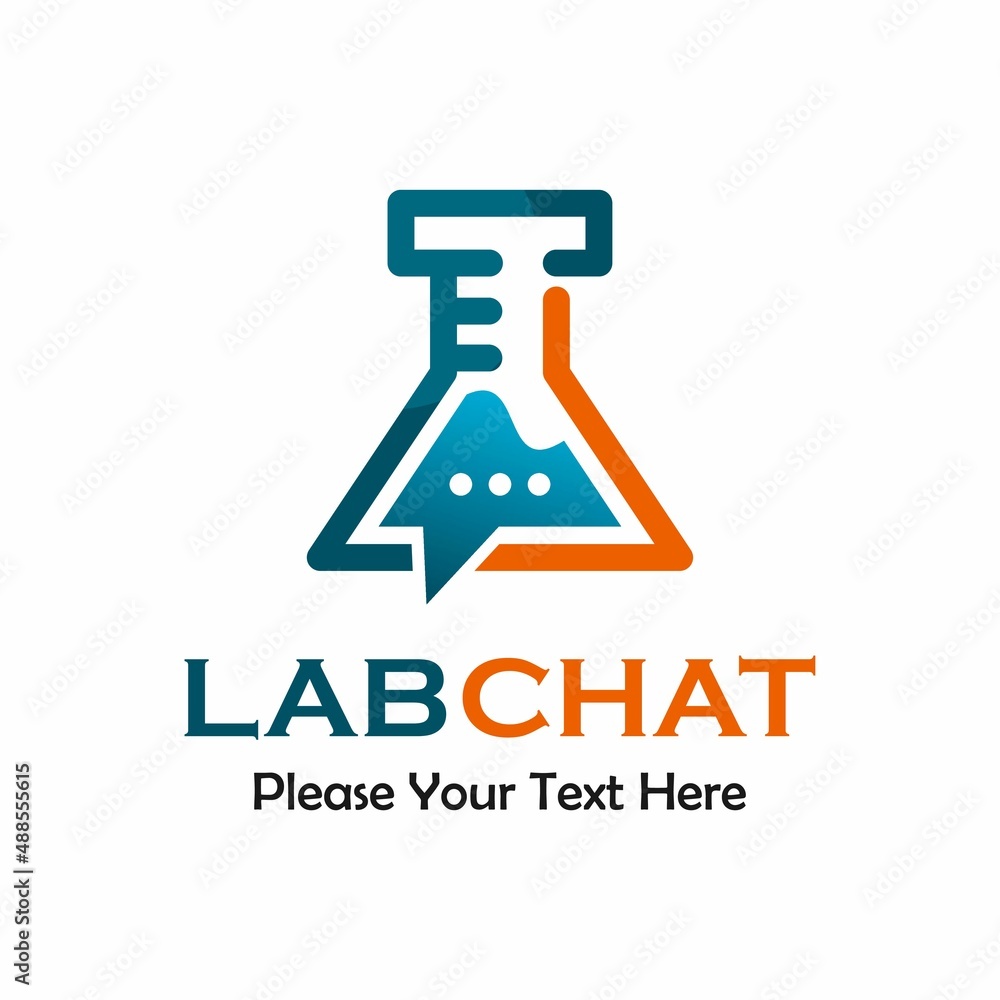 Lab chat logo template illustration Lab chat logo template illustration