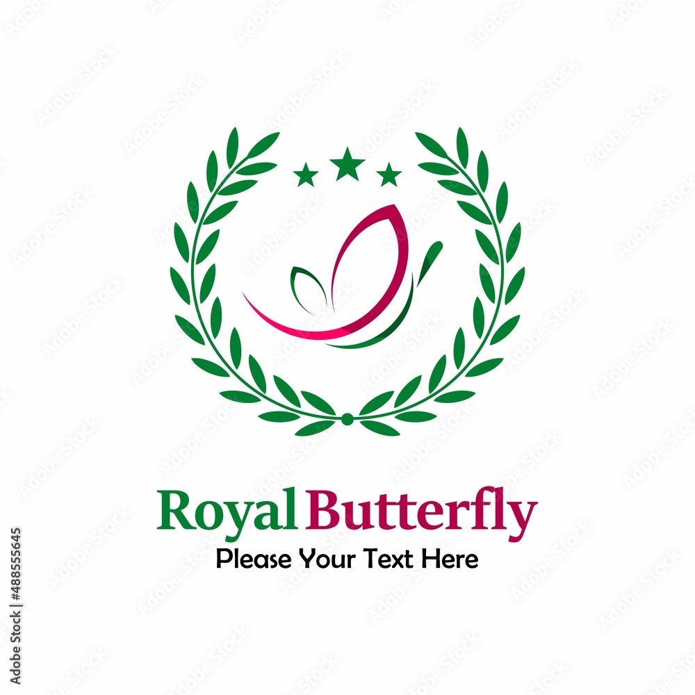 Royal butterfly logo template illustration Royal butterfly logo template illustration