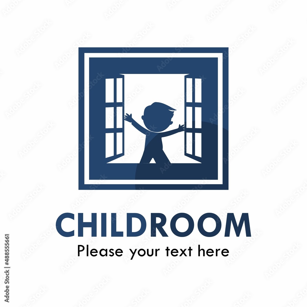 Fototapeta premium Children room logo template illustration