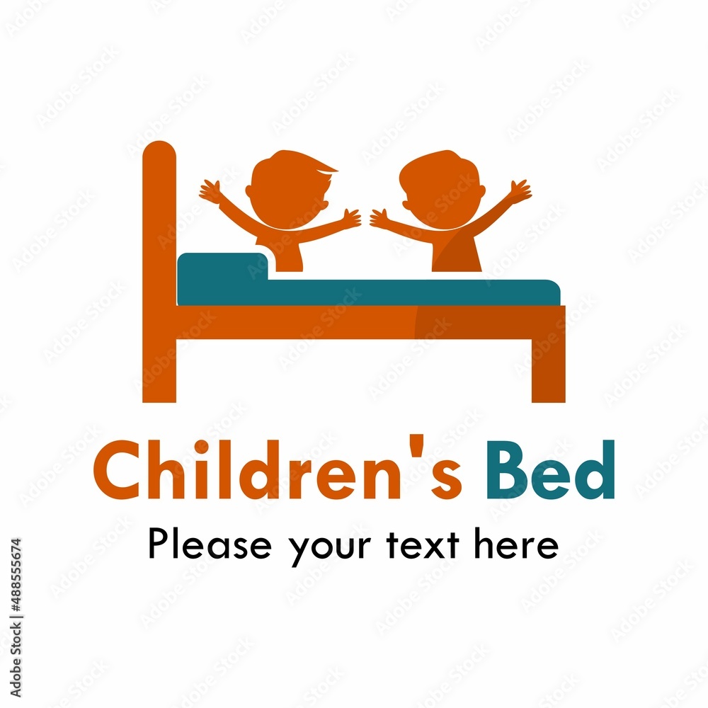 Children's bed logo template illustration