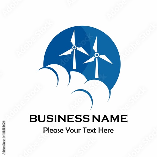 Wind energy logo template illustration