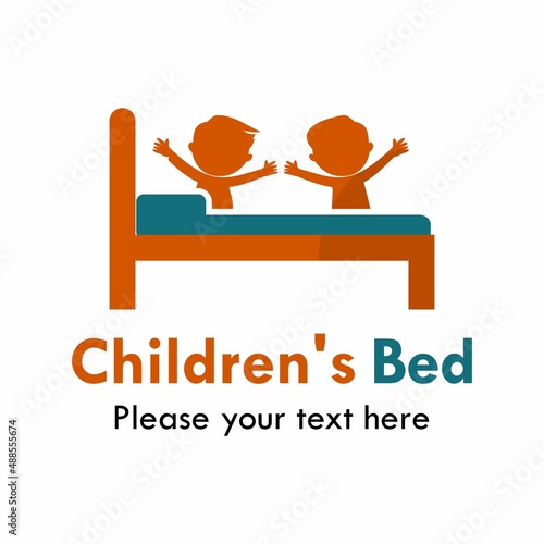 Children's bed logo template illustration