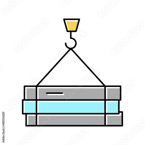 building materials transportation color icon vector illustration